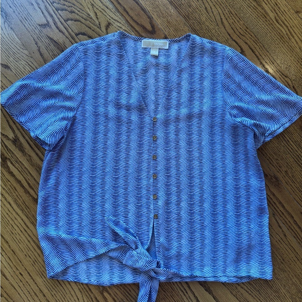 Michael Kors, Patterned Tie Knot Blouse, Size S